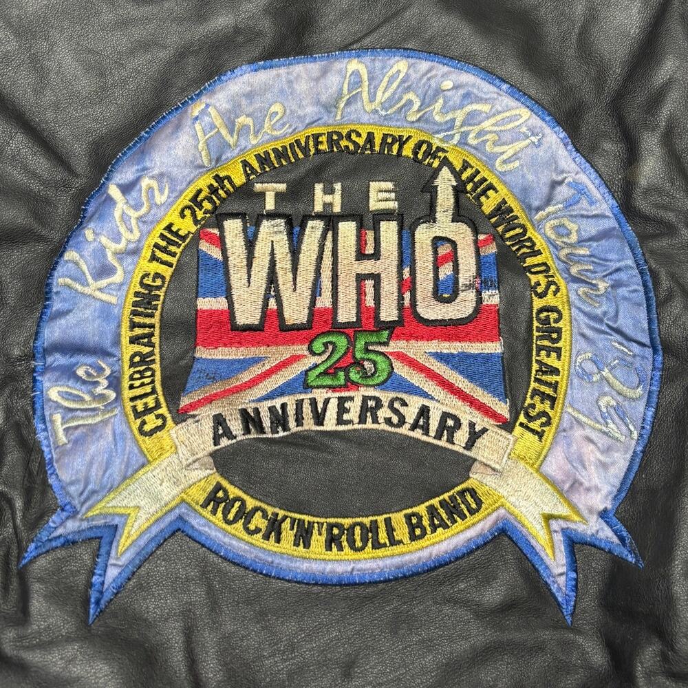 VTG 1989 The Who The Kids Are Alright 25th Anniversary Tour Leather Bomber Large